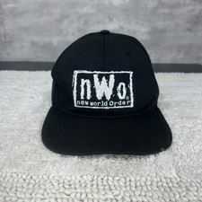 Vintage NWO Wrestling Snapback Hat OSFA New World Order Embroidered Cap Black