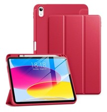 DTTO iPad 11" 2025  10.9" 2022 Case Slim Stand Cover w/ Pencil Holder Red