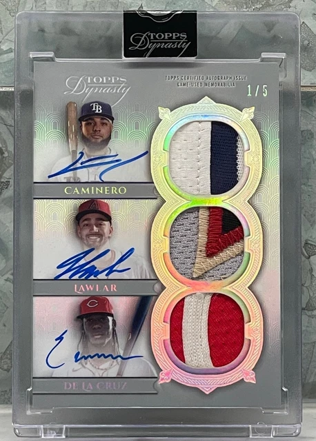 2024 Topps Dynasty Triple GU Patch Auto Caminero Lawler Elly De La Cruz #/5 SP