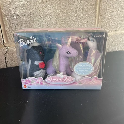 NEW Vintage 2003 Barbie Swan Lake Animal Friends Odette Carlita Lila Plush NIB