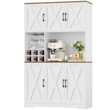 Kitchen Cupboard,180cm Tall Kitchen Cabinet, Pantry Cupboard Removable Wine Rack