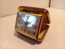 PA Reveil matin mécanique voyage horloge Europa 2 Jewels Germany aff jour TBE