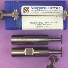 NIAGARA  1/2”X .043" Solid Carbide T-Slot Cutter 1/2” Shank 8 tooth🎯Machinist