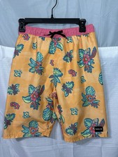 Hurley Boys Swim Trunks Size XL 13-15 years Orange Tropical Print Board Shorts