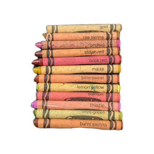 Lot of (12) CRAYOLA Crayons Rare Retired Discontinued Colors Wrappers Intact 
