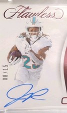 🔥2024 Flawless Jaylen Wright Ruby /15 PSA 8 Rookie Patch Auto Dolphins 3 Color