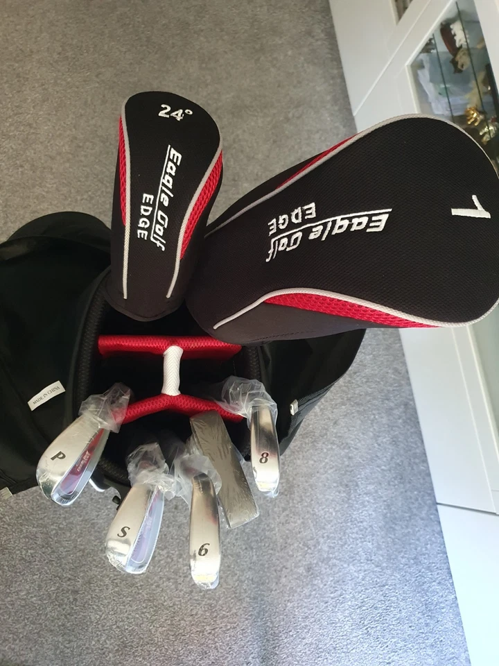 Eagle Golfbag EDGE mit 7 Schlägern, Standbag und Tragegurt  Flex L Neu