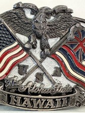 Vintage 1992 Hawaii Belt Buckle by The Great American Buckle Co made in USA
