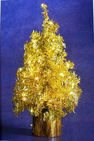 Konst 20cm Gold Tinsel Decorated Tree USB 2.0 LED Decorative Light