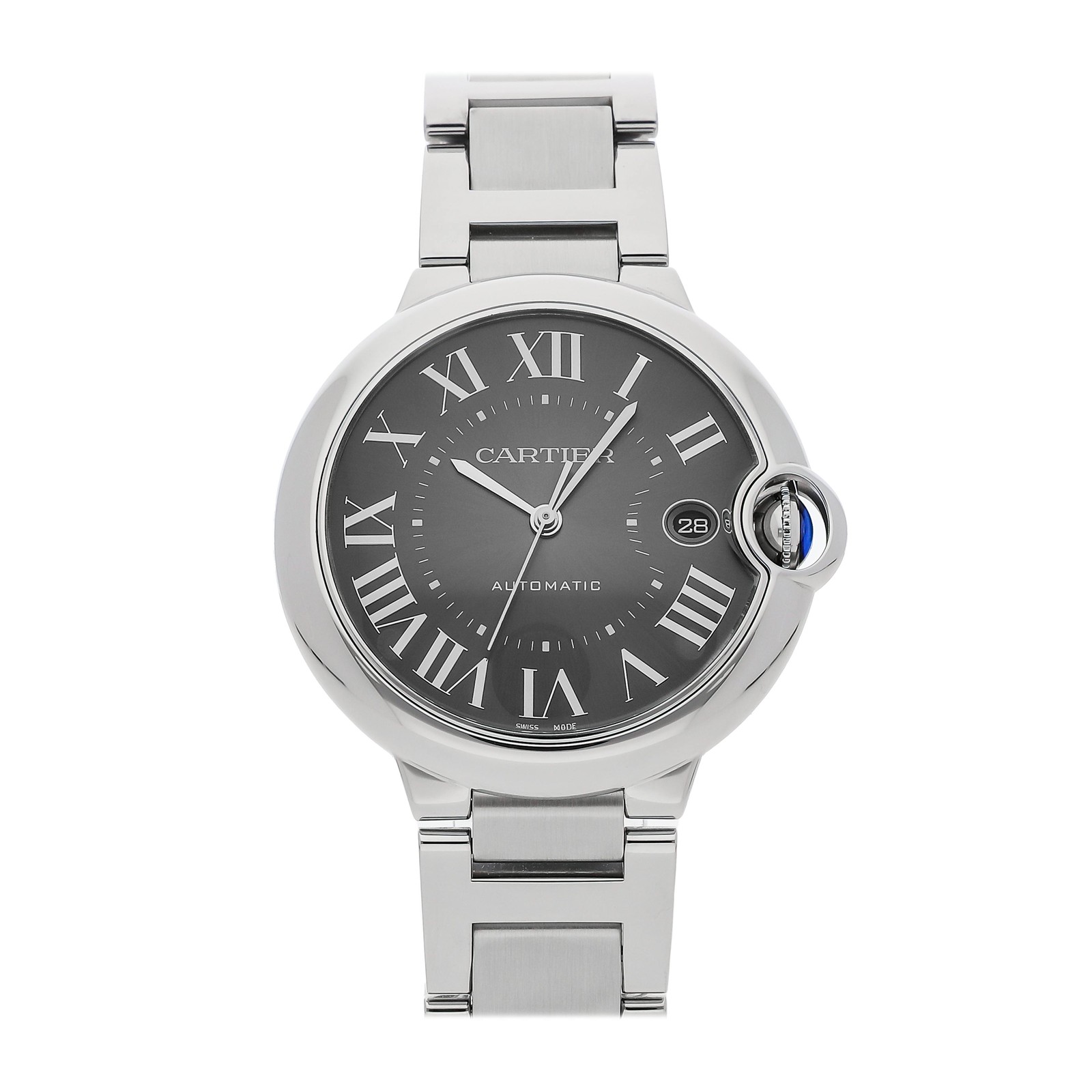 Cartier Ballon Bleu Steel Automatic 40mm Grey Dial Bracelet Watch WSBB0060