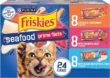 Purina Gravy Wet Cat Food Variety Pack Seafood Prime Filets Favorites Pack of 24