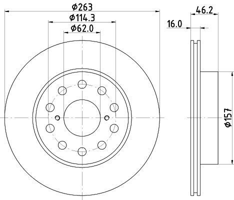 HELLA 8DD 355 108-711 BRAKE DISC Rear (PAIR)