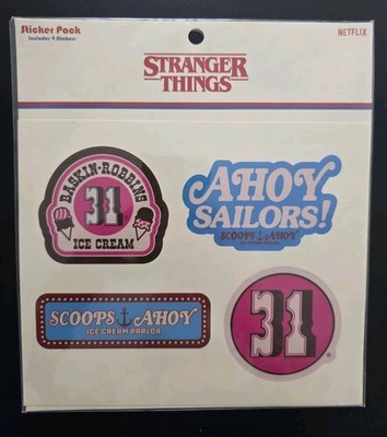 Loungefly Stranger Things Scoops Ahoy Baskin Robbins Sticker Pack Netflix Sealed