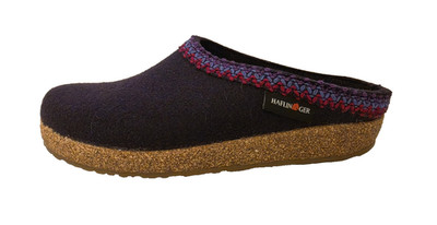 Haflinger GZ Zig Zag Grizzly Unisex Clog - Eggplant - EU 40