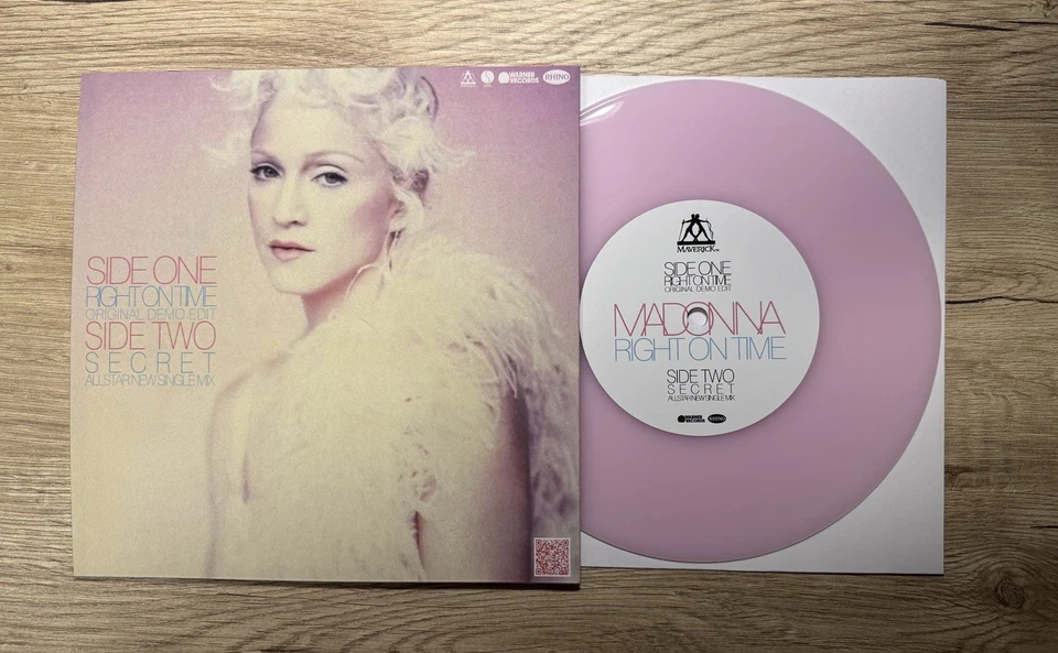 Madonna - Right On Time 7” Pink Vinyl - Image 2 of 2