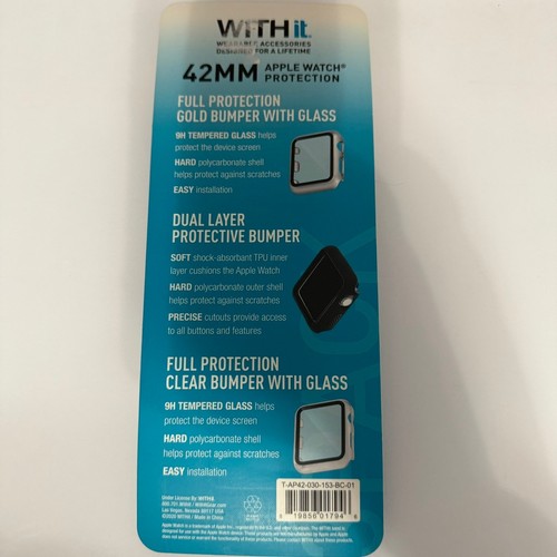 NWT WITH it. Pack of 3 Apple Watch 42MM Screen Protectors Bumpers Covers - Photo 4 sur 8