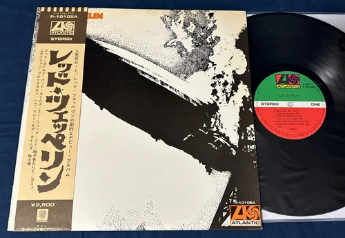 🔥 LED ZEPPELIN "s/t debut" 1976 Japan Obi Audiophile Vinyl Insert MINT-