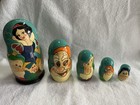 Vintage Snow White & Dwarves Nesting 5 Dolls Wooden Russian Matryoshka — photo 1