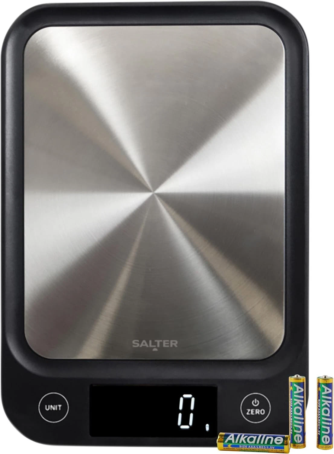 Salter Compact Digital Kitchen Scale 5kg Capacity Stainless Steel Platform Slim