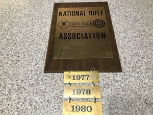 national rifle association wood metal plaque 1977 1978 1980