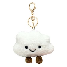 Cute Cloud Plush Keychain for Backpack, Kawaii Purse Bag Charms for