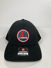 Leer Truck Cap Richardson 112 Adjustable Trucker Snap Back Hat Black Nwt