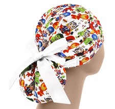 Fancy Ponytail Surgical Scrub Caps, Adjustable Women  s Hats for Doctor