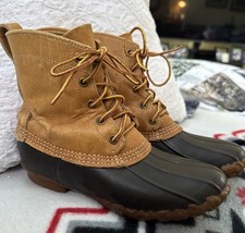 Vintage LL Bean Boots Womens 7 Brown Maine Hunting Shoe Leather Duck