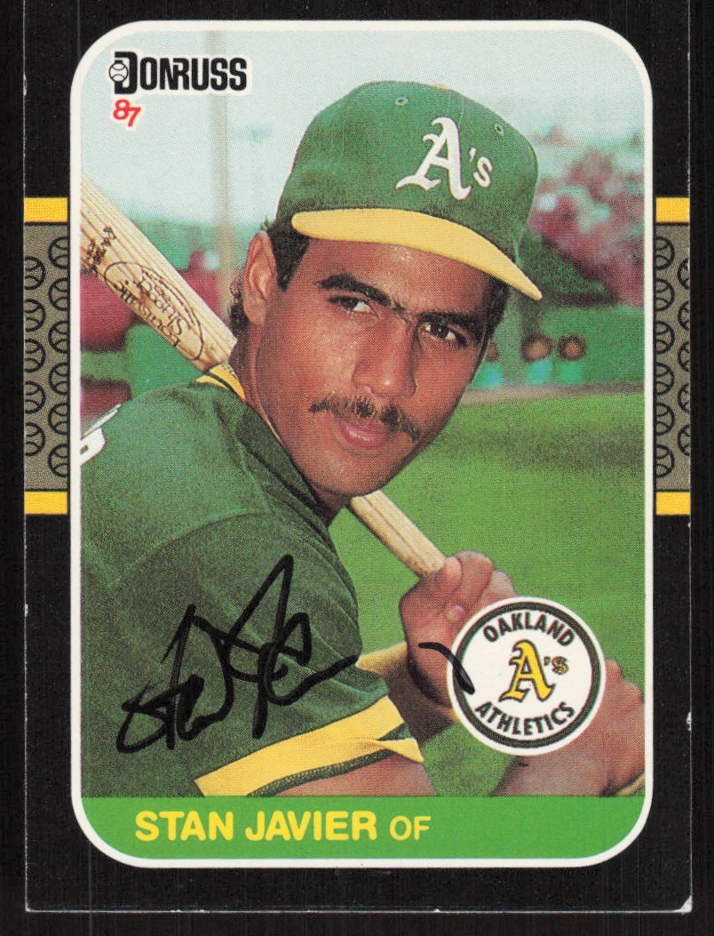 1987 Donruss Stan Javier Auto Oakland Athletics #590 Card Signed