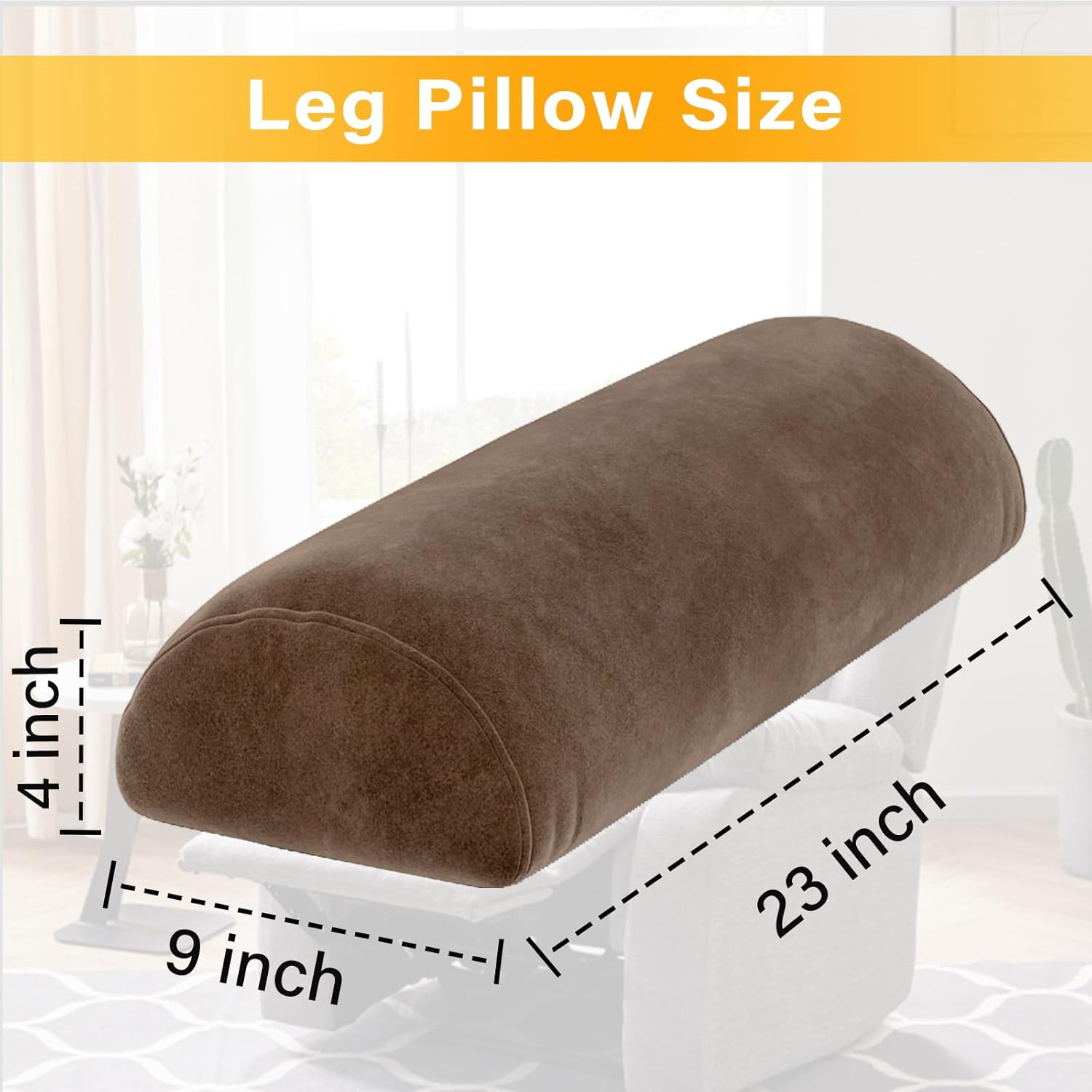 Memory Foam Leg Rest Cushion for Back Sleepers & Foot Elevation - Brown