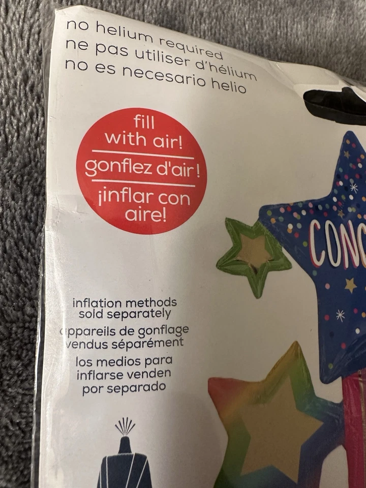 Выпускной воздушный шар детский красочные звезды большие поздравления радуга Airloonz 3 фута - Изображение 2 из 4