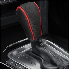 Anti-Slip Breathable Car Gear Shift Knob Cover, Universal Shi Color: Black/Red