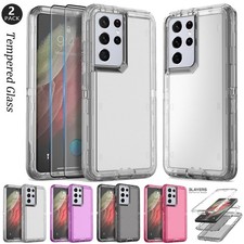For Samsung Galaxy S21 Ultra Translucent Case Protective Cover/ Screen Protector