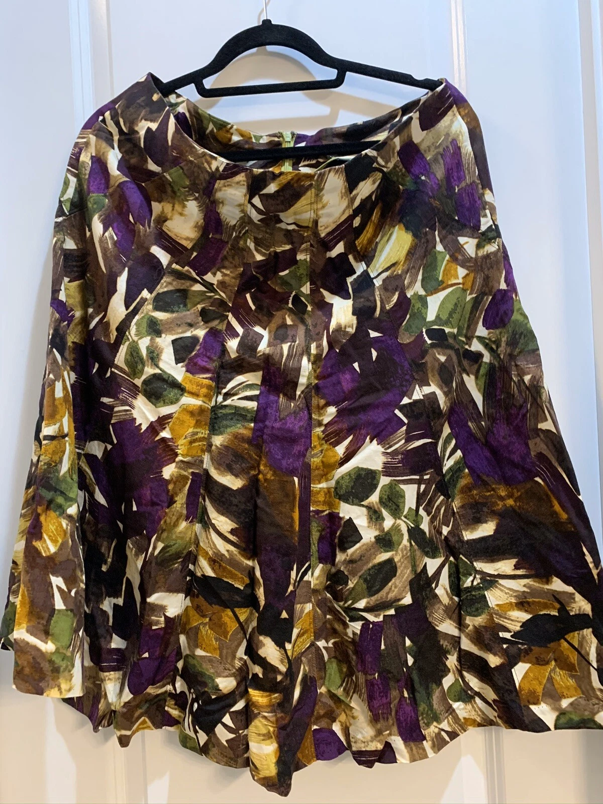Premise Multicolor Linen A-line Skirt Size 12 Waist 34” Length 25” Side Zip