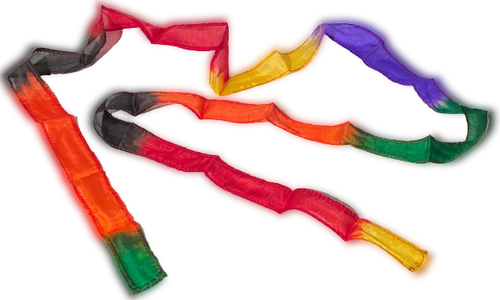 6' Ft MAGIC RAINBOW SILK STREAMER Thumb Tip Trick 72" Long x 1" Magician Prop - Picture 2 of 8