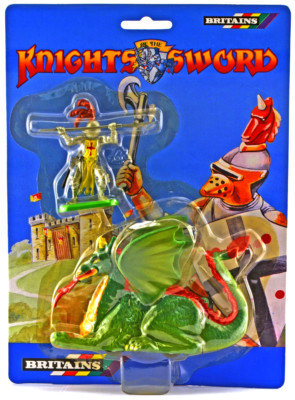 Britains Deetail # 7727 - Power Dragon and Foot Knight - painted mint on card 