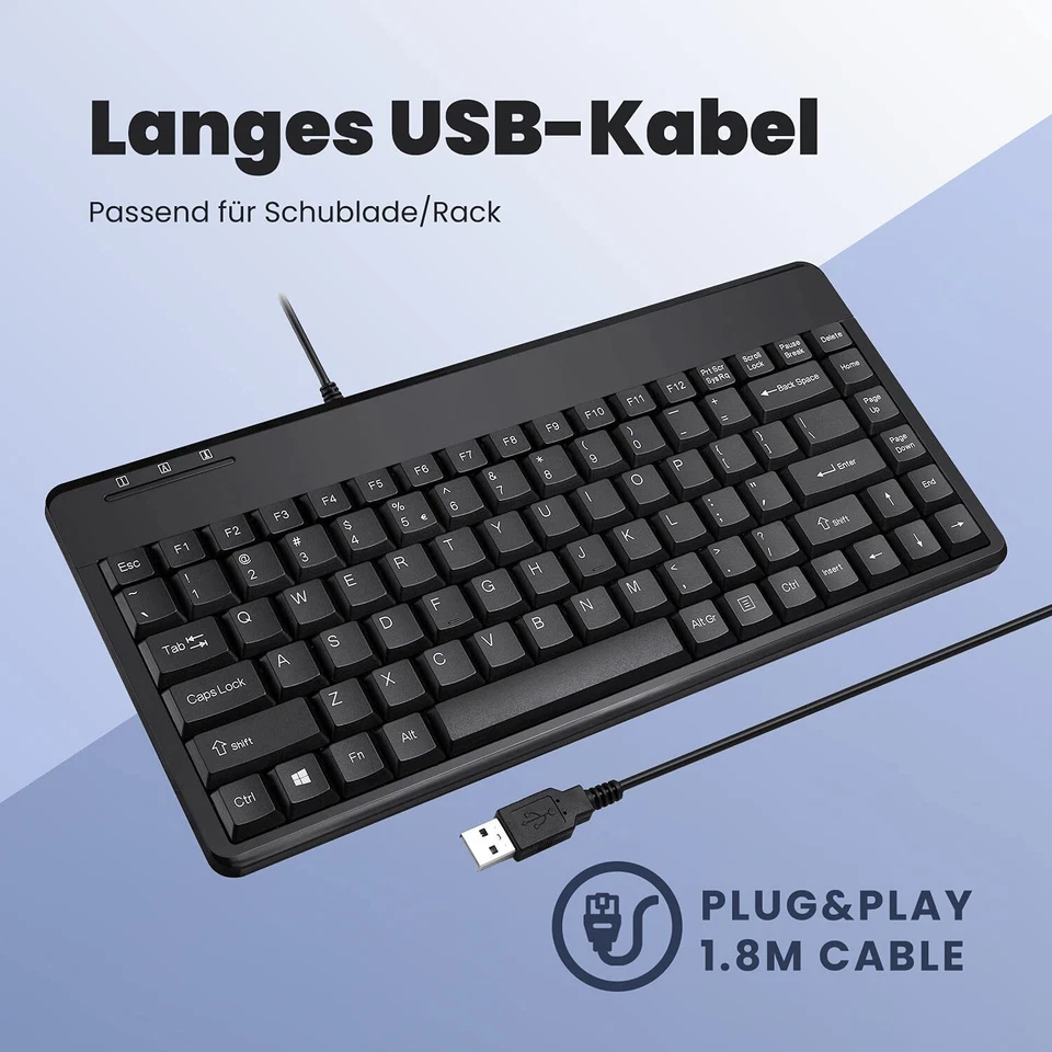 PERIBOARD-409 U Mini USB Tastatur Schnurgebunden - Kleines Praktisches Format... - Bild 3 von 4