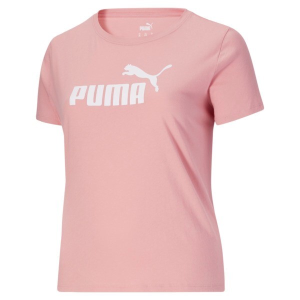 Puma T-Shirt Top Women's Plus 1X Pink Solid Cotton Logo