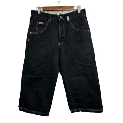 PACO JEANS Black Bermuda Denim Shorts Jorts Mens Vintage 90s Y2K Size 32