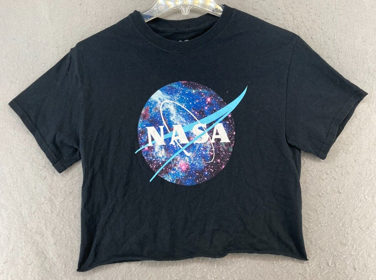 NASA Womens TShirt XS Black Cropped Space | eBay