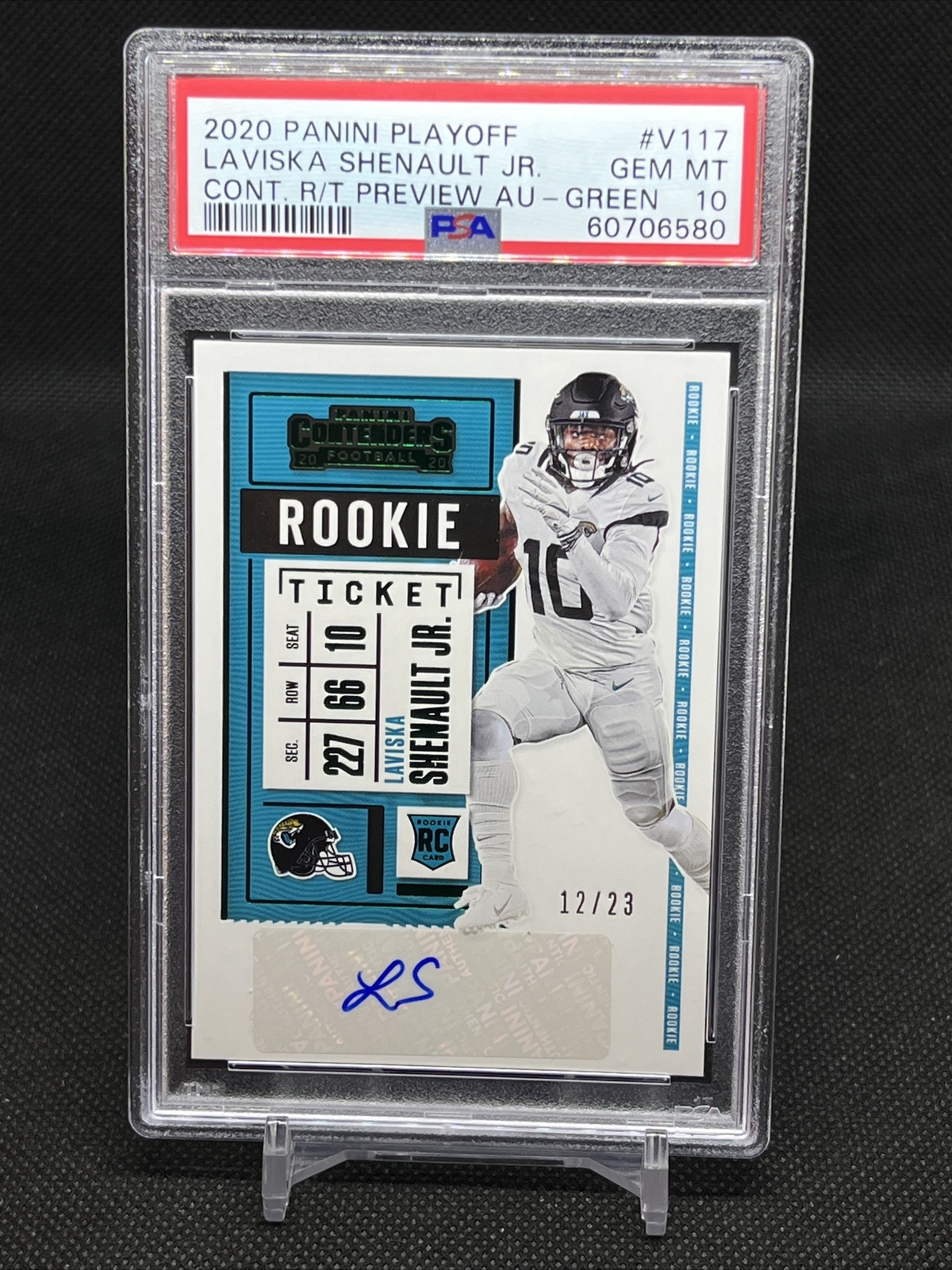 Laviska Shenault Jr. Panini Playoff Contenders Rookie Ticket Preview Autographs #V117 Green