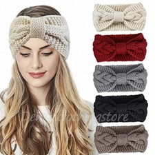 Women's Winter Braided Knitted Ear Warmer Turban Headband Crochet Wool Headwrap