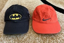 NIKE Orange Child Youth Kid Hat Swoosh  DC BATMAN DoubleFace Black Baseball Cap