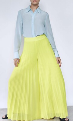ZARA Women's Pleated Wide Leg Pants 