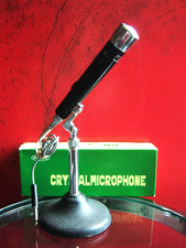 Vintage 1950's Piezo BM-3 crystal microphone Hi Z harp w extra Calrad Olson Aiwa