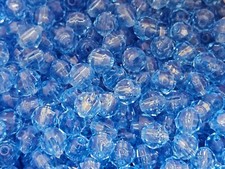 500 Pcs 8mm Translucent Light Blue Round Crystal Faceted Plastic Craft Beads