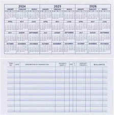 20 Pack Checkbook Register, Check Registers for Personal, Blank Ledger Transacti