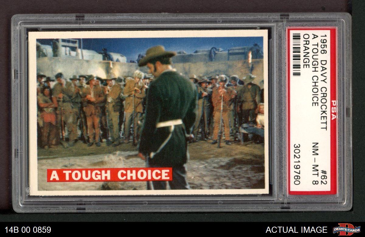1956 Topps Davy Crockett Orange Back #62 Tough Choice  PSA 8 - NM/MT