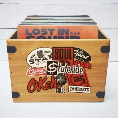 BEAT BOXES Northern Soul Vinile Record Box Grande 80 LP Conservazione Artigianale Vintage Mod Etichetta