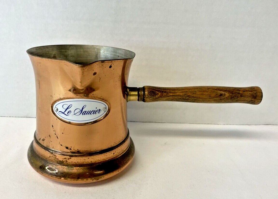 Vintage Le Saucier Copper Sauce Pot French Country/English Cottage